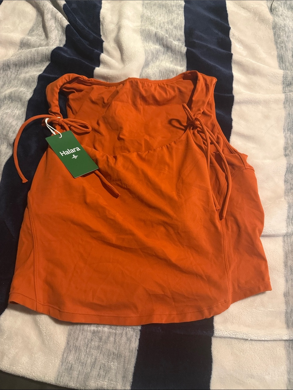 HALARA Orange Tie-Shoulder Tank